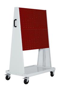 14026027.** Bott workshop tool board trolley with 4 Louvre Panels. 1600mm high x 1000mm wide x 650mm deep. Panels fit vertically or at an incline.   Supplied with 2 x fixed & 2 x swivel/braked 125mm castors....